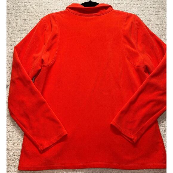 Eddie Bauer Women’s Orange Fleece Pullover Large Warm Casual Outdoor Wear - Picture 2 of 6